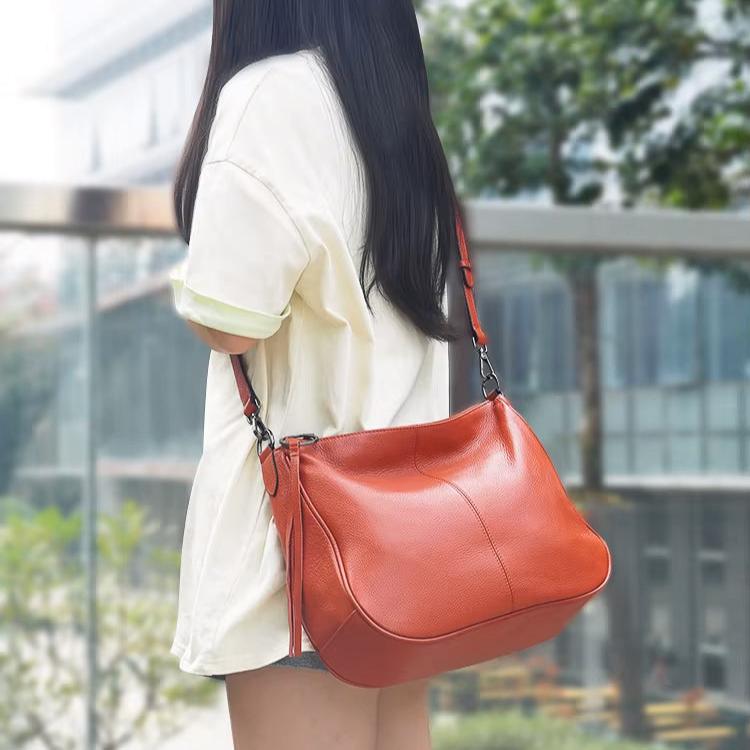 Large Capacity Retro Casual Top-Handle Genuine Leather Messenger Bag, Tote Bag and Handbag