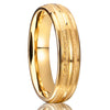 Men Women Tungsten Gold Sand Frosted Inlay Promise Ring Couples Wedding Bands Set