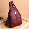 Large Capacity Waterproof Lightweight Chain and Tassel Preppy Style PU Leather Travel Backpack