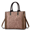 Casual Embroidery PU Leather Tote Bag, Shoulder Bag and Handbag