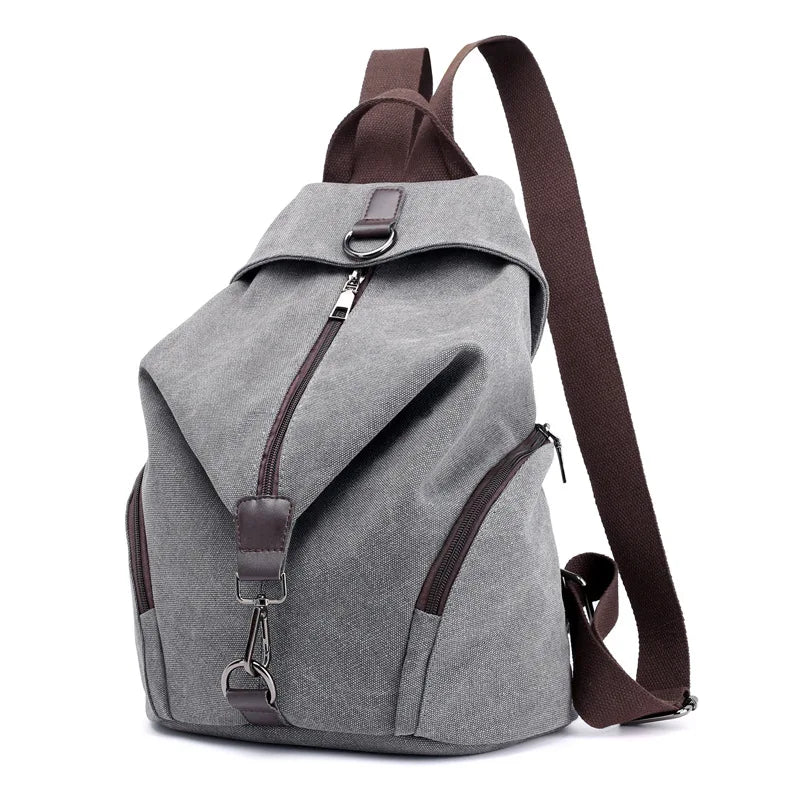 Blue Denim Canvas 20 Liter Backpack for Teenage Girls