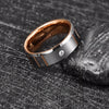 Men 8mm Rose Gold Tungsten Carbide Ring CZ Wedding Engagement Band Comfort Fit