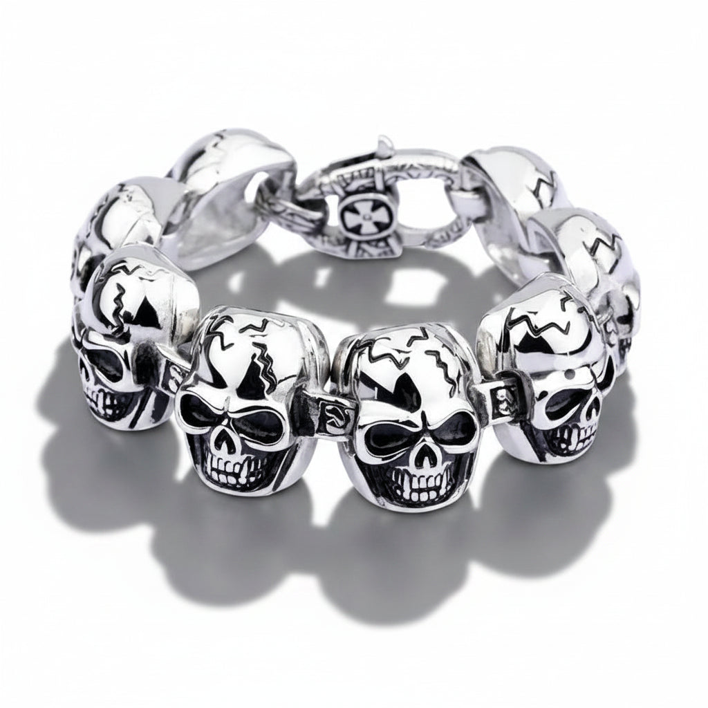 Men’s Stainless Steel Gothic Viking Skull Bracelet