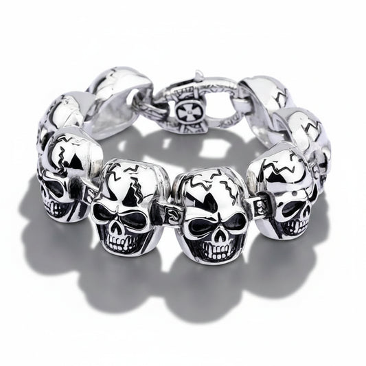 Men’s Stainless Steel Gothic Viking Skull Bracelet