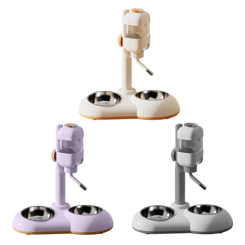 Innovato Design - Adjustable 2 in 1 Water Bowls Pet Feeder Double Bowl