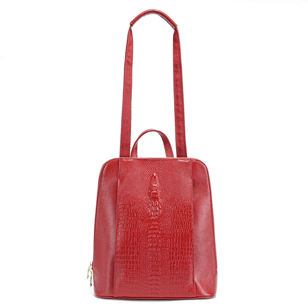 Luxury Crocodile Pattern PU Leather Backpack