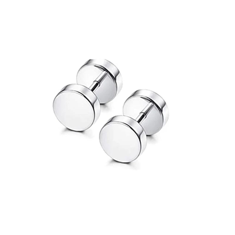 4 Pairs Stainless Steel Stud Earrings for Men Women Hoop Earrings Huggie Piercing 18G