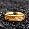 Men Women Tungsten Gold Sand Frosted Inlay Promise Ring Couples Wedding Bands Set