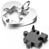 Men Women's 2 PCS Stainless Steel Pendant Necklace Jigsaw Puzzle Heart Love Couple Set