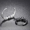 Men's Stainless Steel Stud Hoop Huggie Earrings Black Totem Punk Rock 4 Pairs