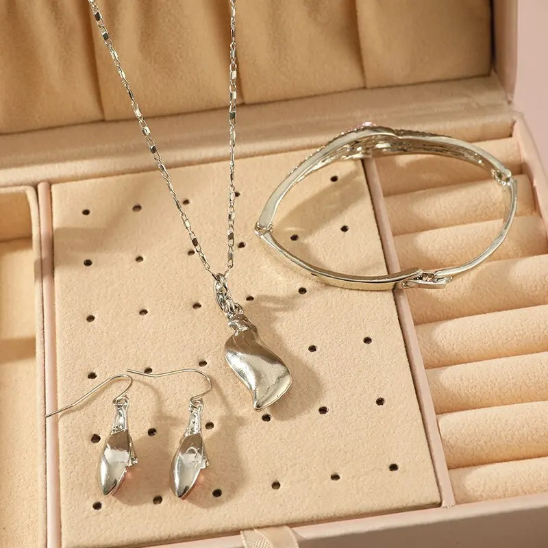 Austrian Crystal Flame Necklace, Bracelet & Earrings Fashion Jewelry Set