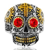 Skull and Cubic Zirconia Punk Style Men's Engraved Ring