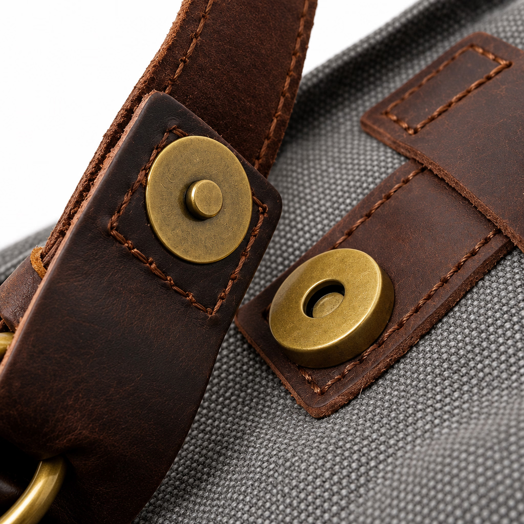 Canvas Leather Travel Backpack 20 to 35 Litre