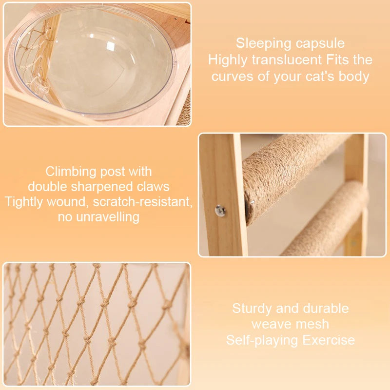 Innovato Design - Adventure Cat Climbing Tower with Hammock, Scratcher, and Capsule Bed