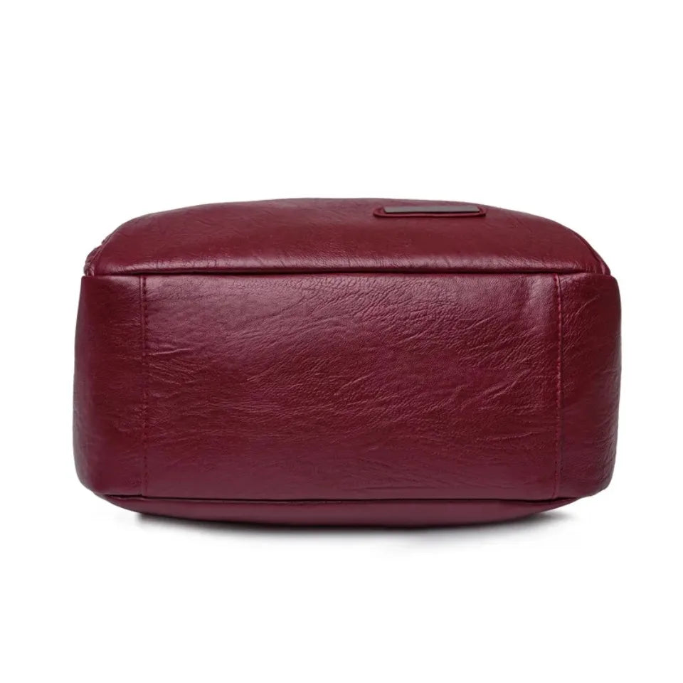 Large Capacity Leather School Bag and Travel Backpack