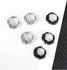 Men's Stainless Steel Stud Hoop Huggie Earrings Black Totem Punk Rock 4 Pairs