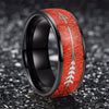 His & Her 6mm/8mm Black and Red-Plated Tungsten Wedding Ring