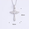 Sterling Silver Winged Cross with Cubic Zirconia Crystals Necklace