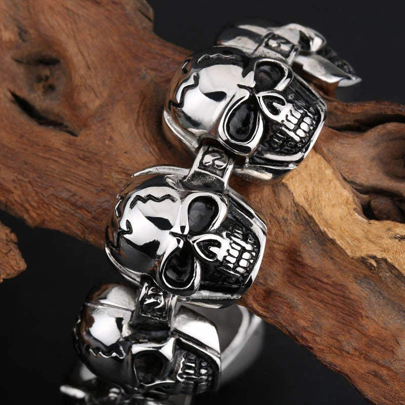 Men’s Stainless Steel Gothic Viking Skull Bracelet