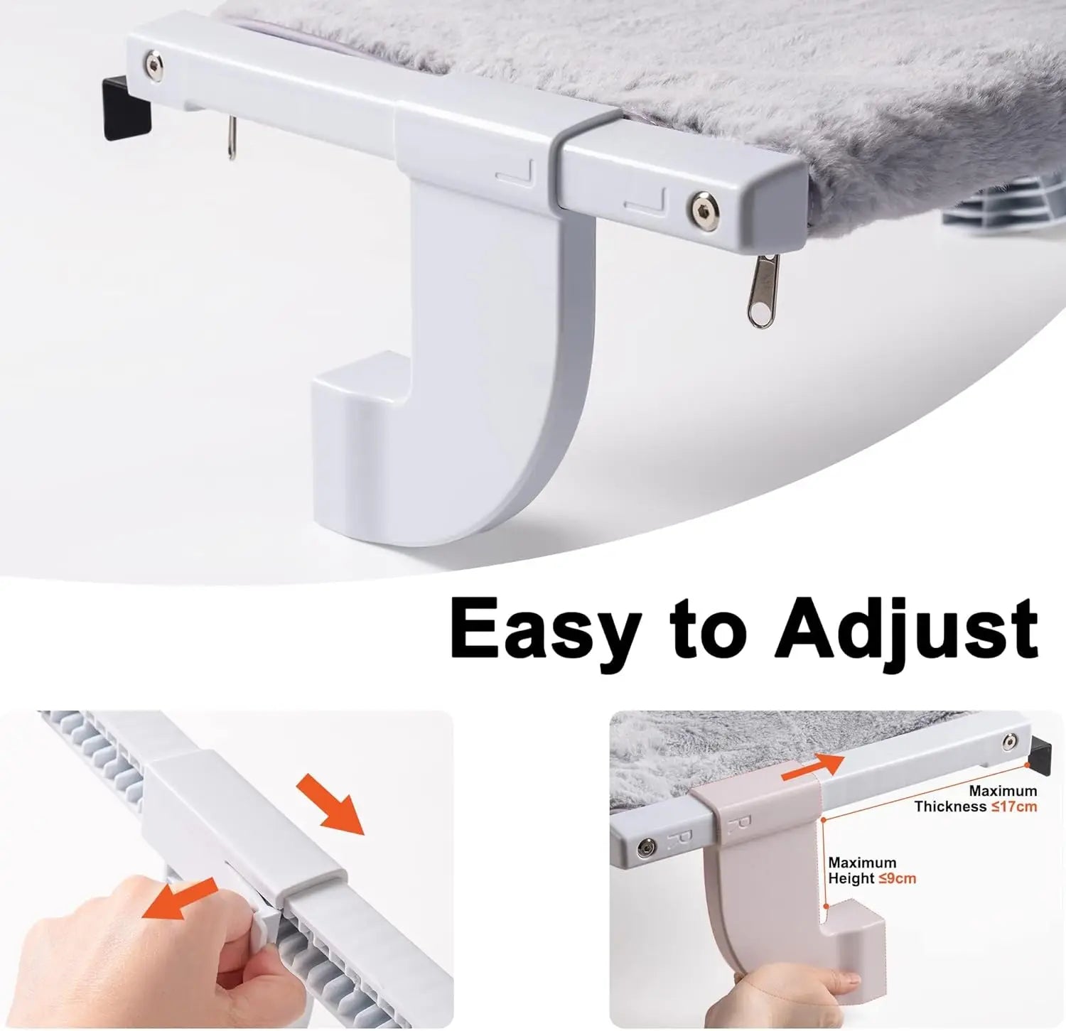 Innovato Design - Adjustable Cat Window Perch Hammock Bed Easy to Install