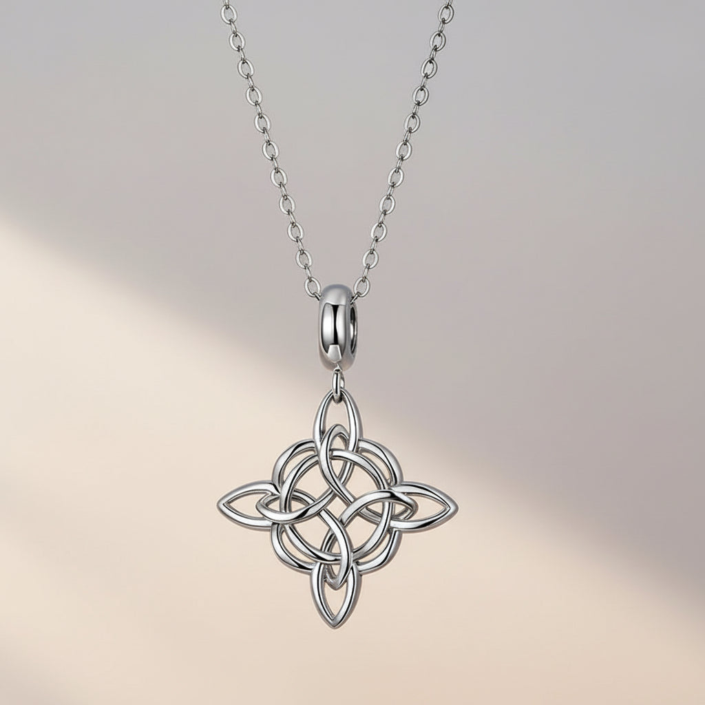 Celtics Knot Cross Fashion Pendant Necklace 925 Sterling Silver