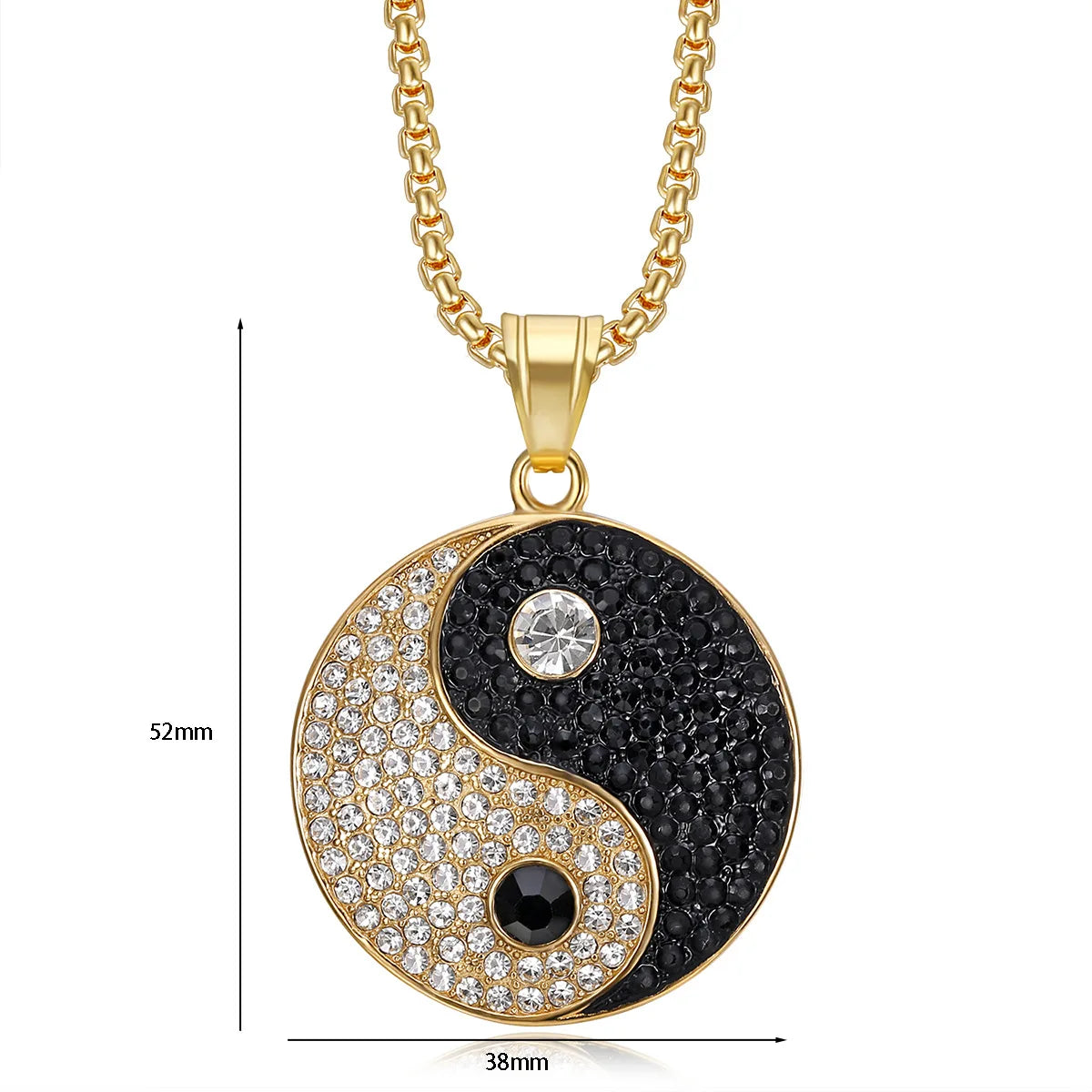 Zirconia Yin Yan Balance Pendant Necklace