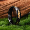 His and Her 6mm/8mm Black and Gold Foil Inlay Tungsten Couple Wedding Rings Set