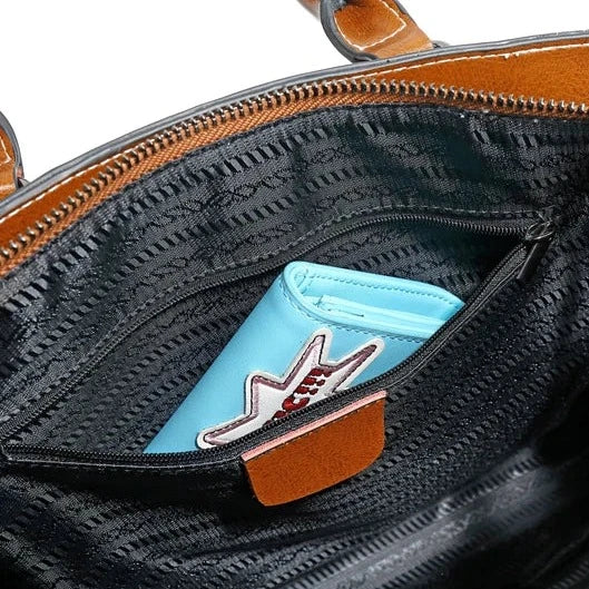 Fashion Designer Oil Wax Leather Tote Bag, Shoulder Bag and Handbag