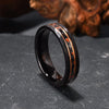 His & Her 6mm/8mm Red Meteorite Hammered Wedding Couple Rings Set