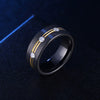 Men's Black 8mm Tungsten Carbide Ring Cubic Zirconia Wedding Engagement Promise Band