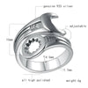 925 Sterling Silver Wrench Ring Unisex and Adjustable Size