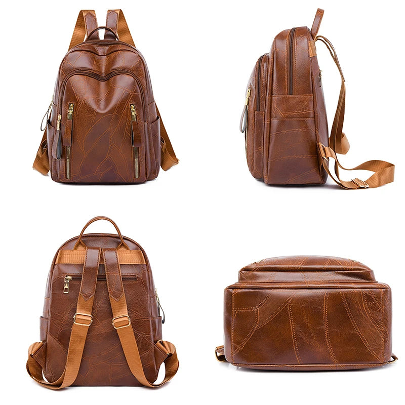 Luxury Multifunction PU Leather Embossed Bag and Backpack