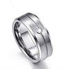 Cubic Zirconia and Rhinestone Tungsten Wedding Ring Set