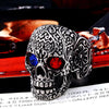 Skull and Cubic Zirconia Punk Style Men's Engraved Ring