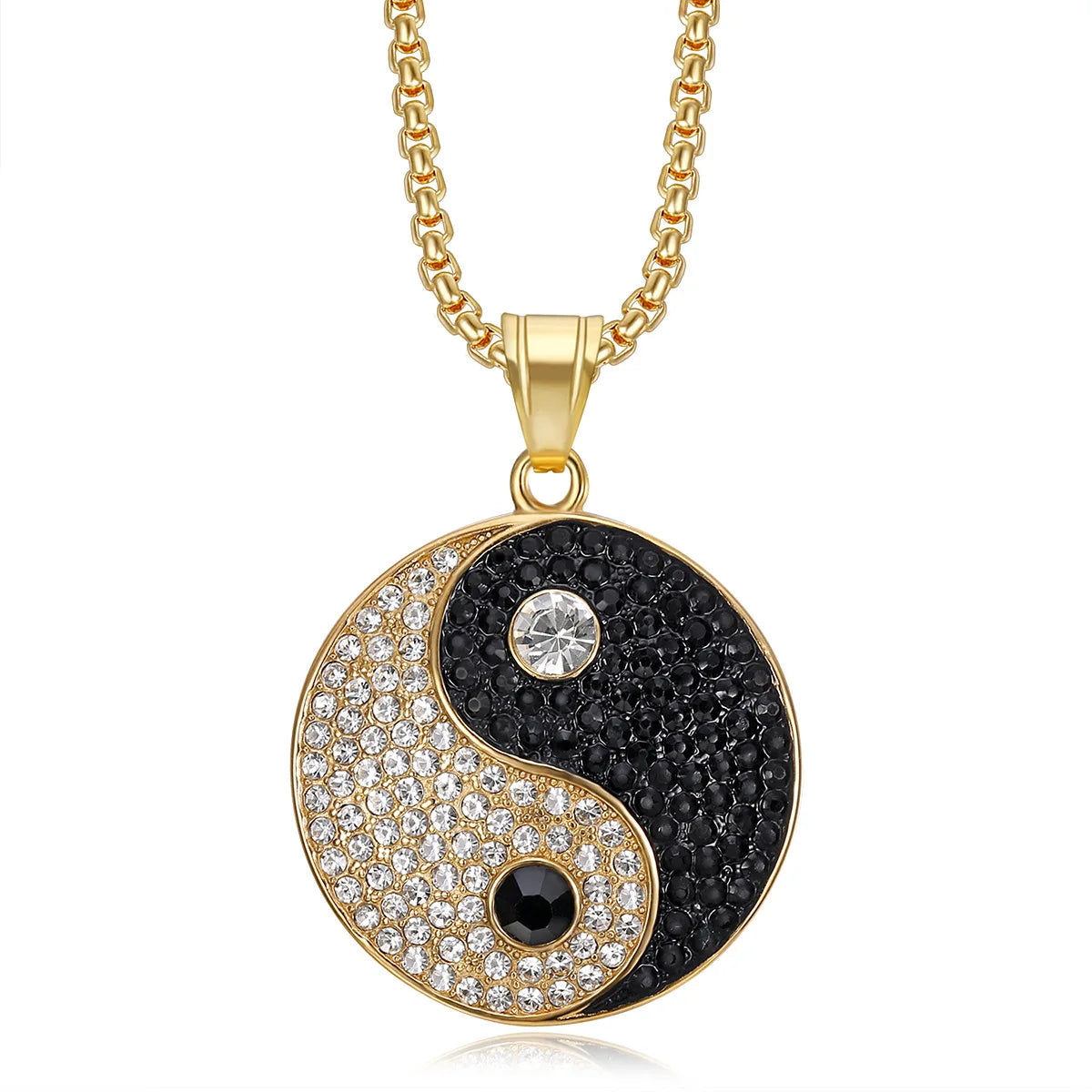 Zirconia Yin Yan Balance Pendant Necklace