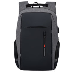 Black/Gray 15.6 Inch Laptop Waterproof Travel Backpack with USB Port