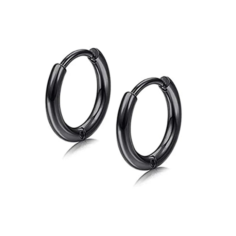 4 Pairs Stainless Steel Stud Earrings for Men Women Hoop Earrings Huggie Piercing 18G