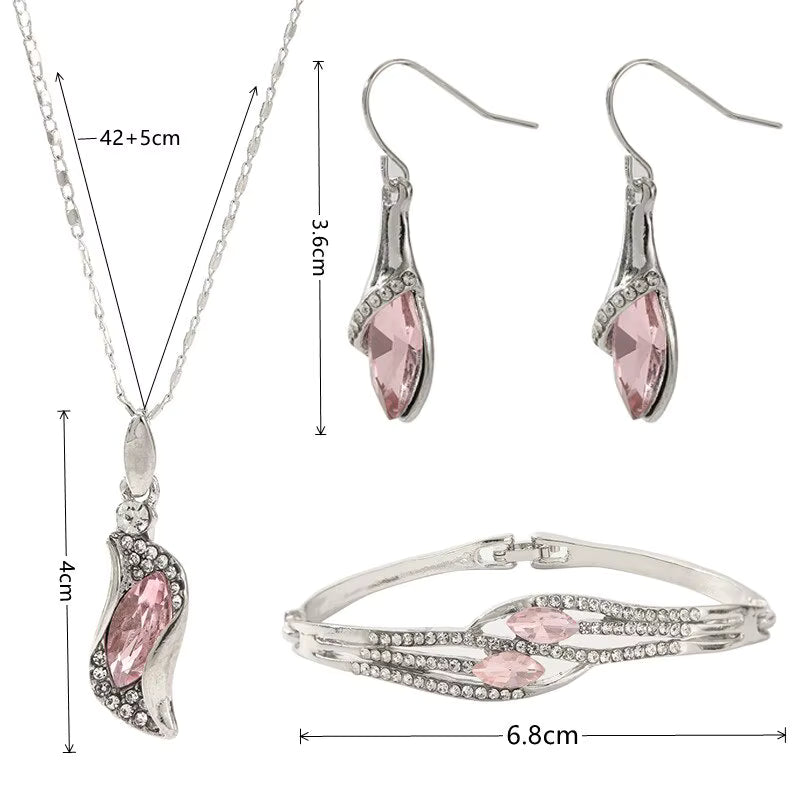 Austrian Crystal Flame Necklace, Bracelet & Earrings Fashion Jewelry Set