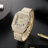 Rhinestone Diamond-Studded Stainless Steel Band Fashion Hip-hop Quartz Watch