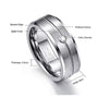 Cubic Zirconia and Rhinestone Tungsten Wedding Ring Set