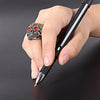 Skull and Cubic Zirconia Punk Style Men's Engraved Ring