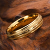 Men Women Tungsten Gold Sand Frosted Inlay Promise Ring Couples Wedding Bands Set