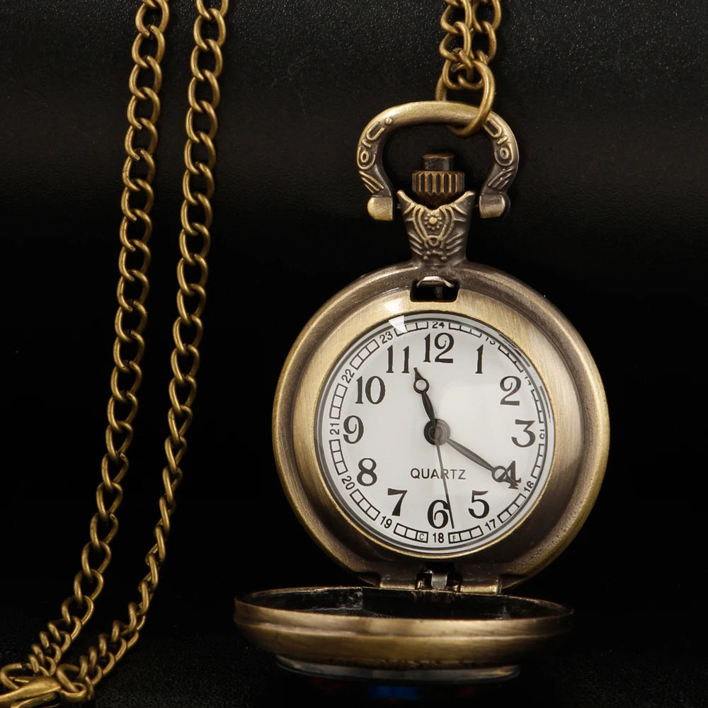 Classic Pocket Watch with Aquila Eagle American Flag