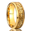 Men Women Tungsten Gold Sand Frosted Inlay Promise Ring Couples Wedding Bands Set