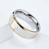 Men's Stainless Steel Ring Band Silver Gold Tone Bible Lords Prayer Cross Wedding