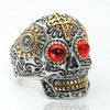 Skull and Cubic Zirconia Punk Style Men's Engraved Ring