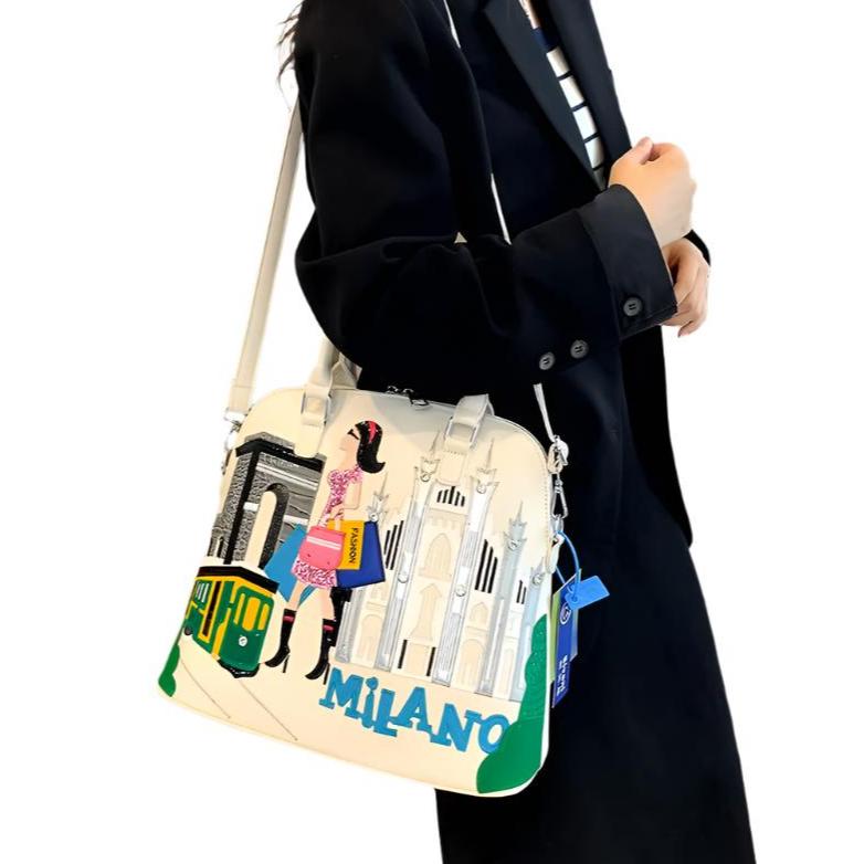 Vintage Luxury Embroidery PU Leather Tote Bag, Shoulder Bag, Crossbody Bag and Handbag