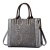 Casual Embroidery PU Leather Tote Bag, Shoulder Bag and Handbag