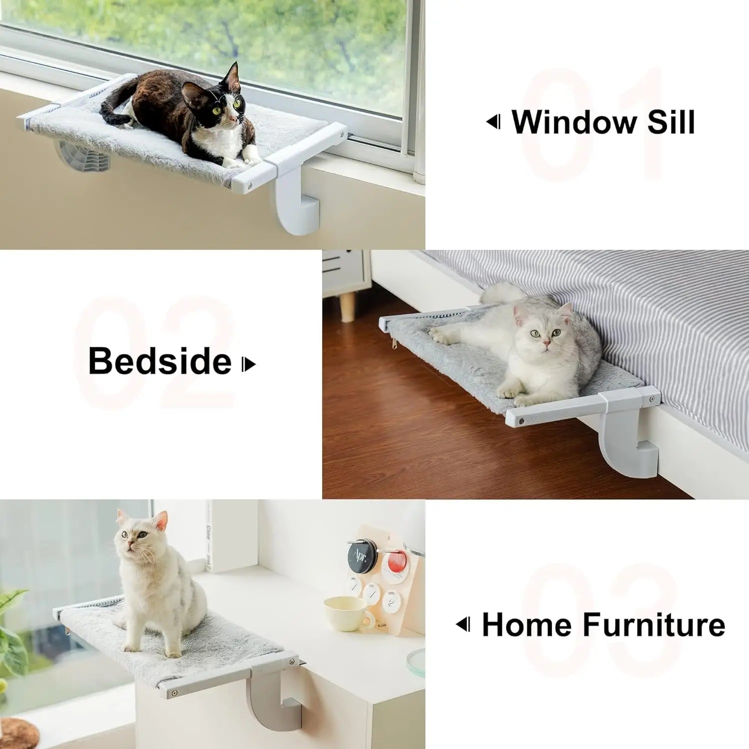 Innovato Design - Adjustable Cat Window Perch Hammock Bed Easy to Install