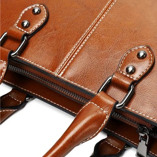 Fashion Designer Oil Wax Leather Tote Bag, Shoulder Bag and Handbag